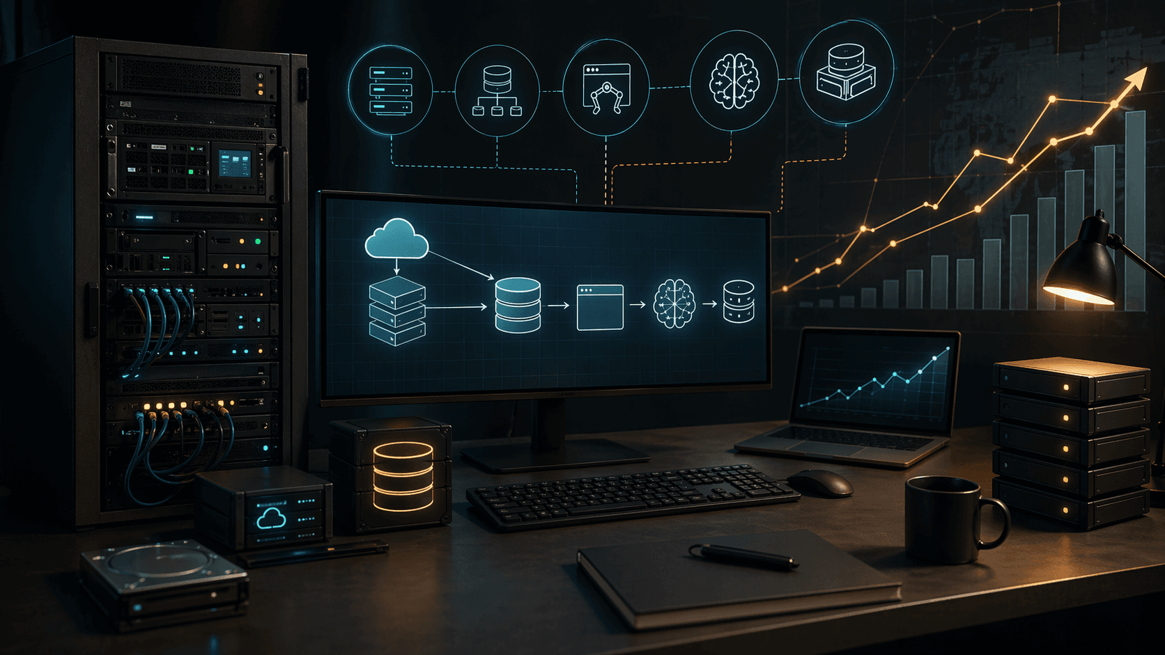 AI-generated split-screen hero image comparing Hermes persistent agent operations with Cline coding workflows