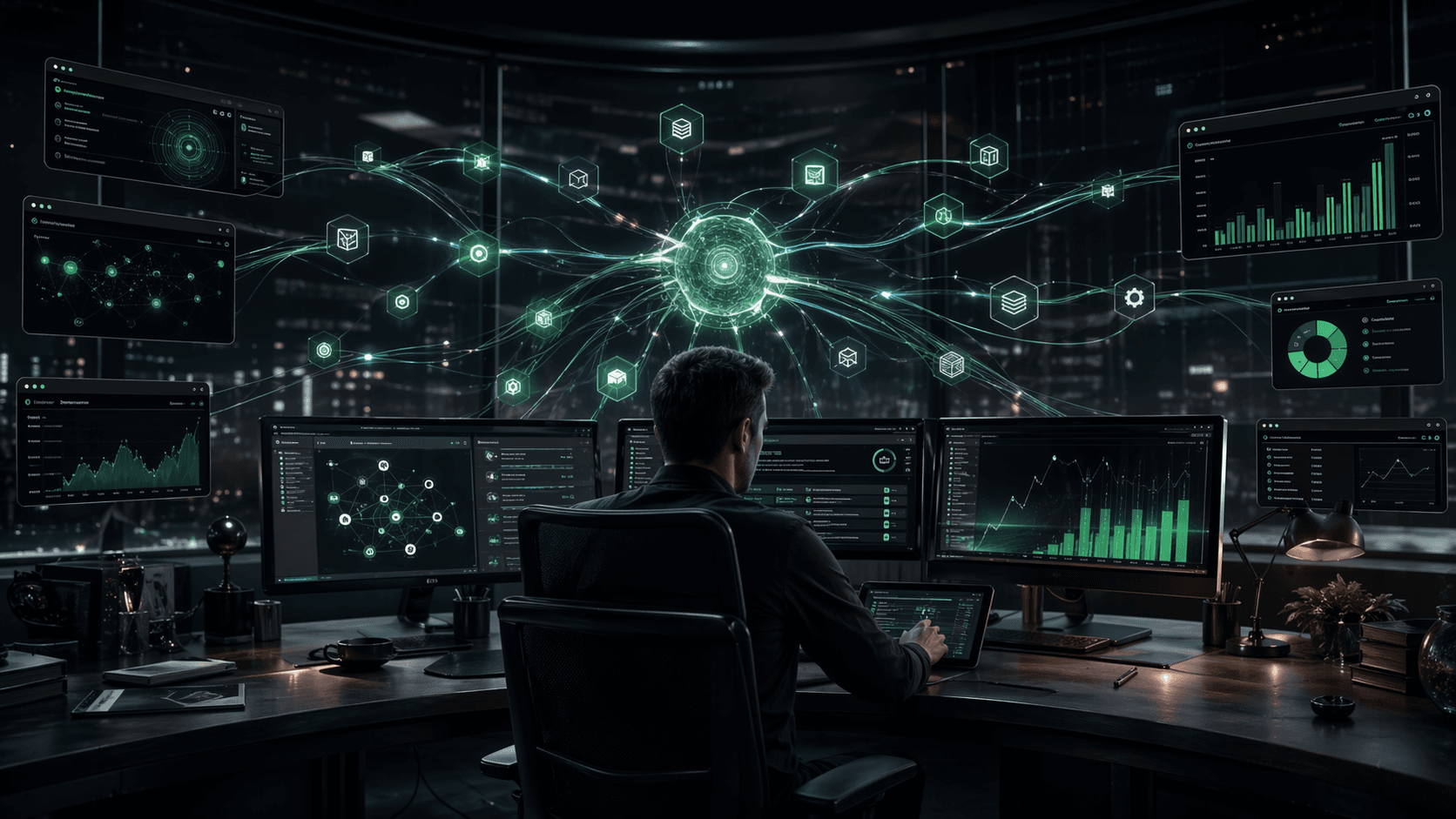 AI-generated hero image of an AI agent connected to too many MCP servers and tool nodes